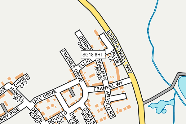 SG18 8HT map - OS OpenMap – Local (Ordnance Survey)