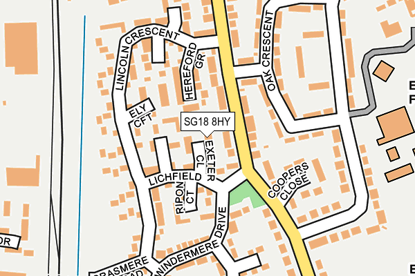 SG18 8HY map - OS OpenMap – Local (Ordnance Survey)