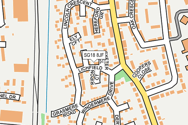 SG18 8JF map - OS OpenMap – Local (Ordnance Survey)