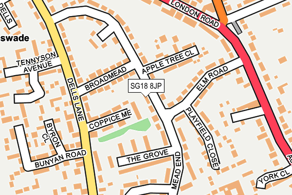 SG18 8JP map - OS OpenMap – Local (Ordnance Survey)