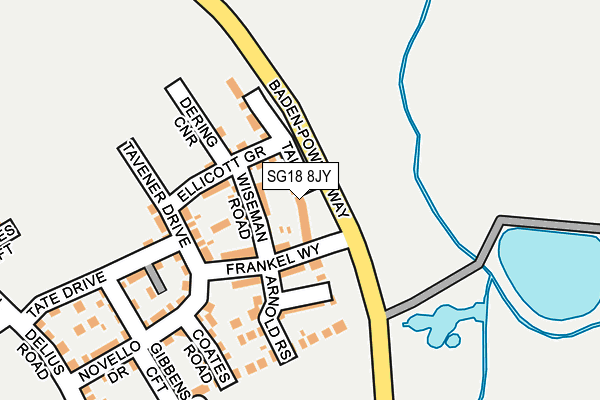 SG18 8JY map - OS OpenMap – Local (Ordnance Survey)