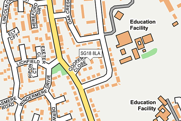 SG18 8LA map - OS OpenMap – Local (Ordnance Survey)