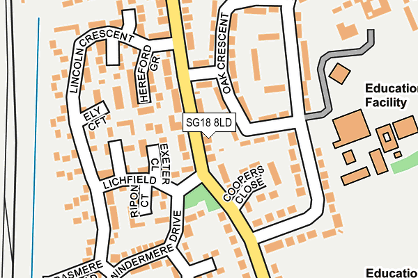 SG18 8LD map - OS OpenMap – Local (Ordnance Survey)