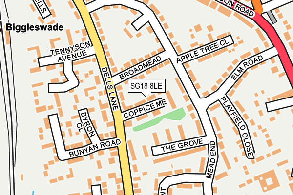 SG18 8LE map - OS OpenMap – Local (Ordnance Survey)