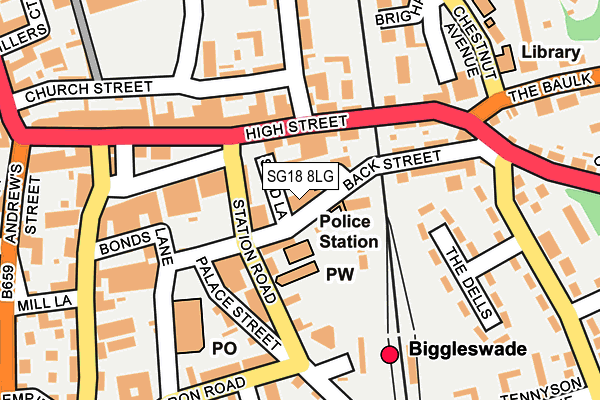SG18 8LG map - OS OpenMap – Local (Ordnance Survey)