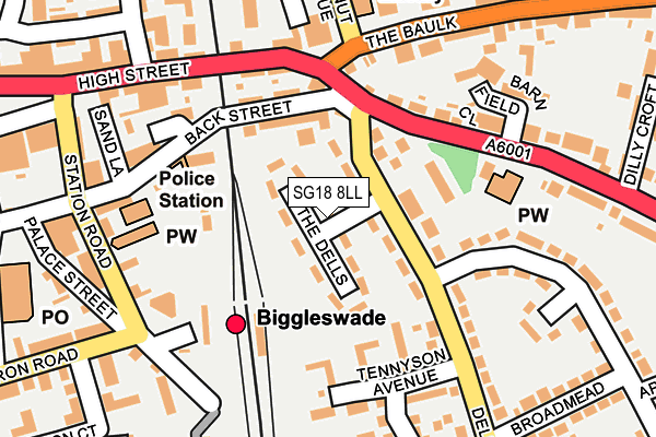 SG18 8LL map - OS OpenMap – Local (Ordnance Survey)