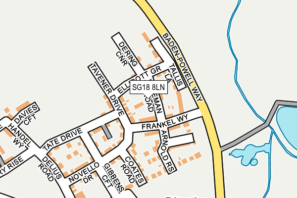 SG18 8LN map - OS OpenMap – Local (Ordnance Survey)