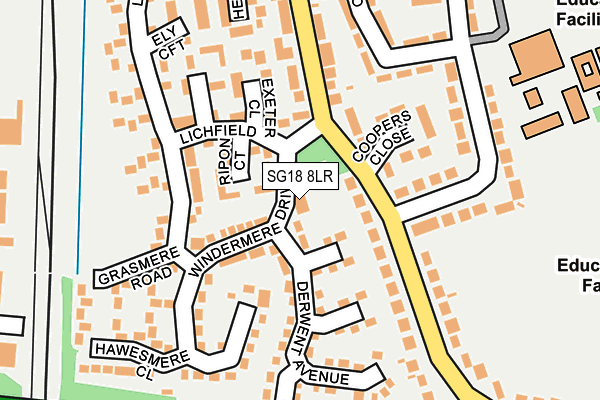 SG18 8LR map - OS OpenMap – Local (Ordnance Survey)