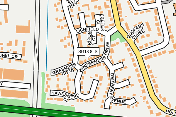 SG18 8LS map - OS OpenMap – Local (Ordnance Survey)