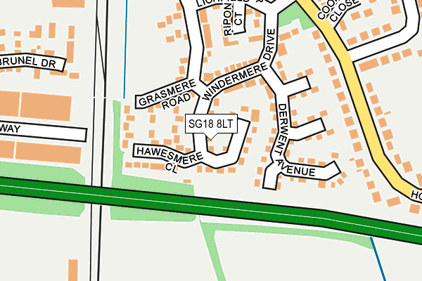 SG18 8LT map - OS OpenMap – Local (Ordnance Survey)