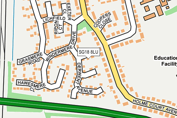 SG18 8LU map - OS OpenMap – Local (Ordnance Survey)
