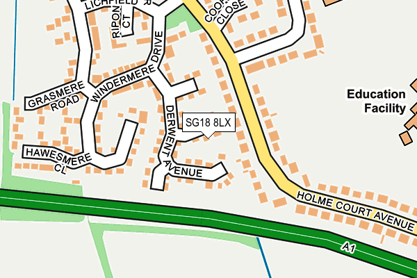 SG18 8LX map - OS OpenMap – Local (Ordnance Survey)