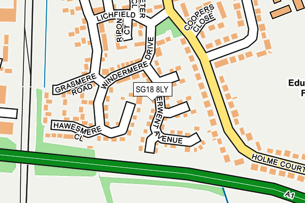SG18 8LY map - OS OpenMap – Local (Ordnance Survey)