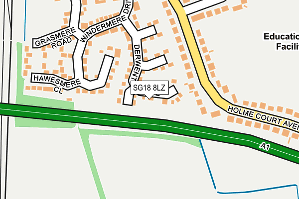 SG18 8LZ map - OS OpenMap – Local (Ordnance Survey)