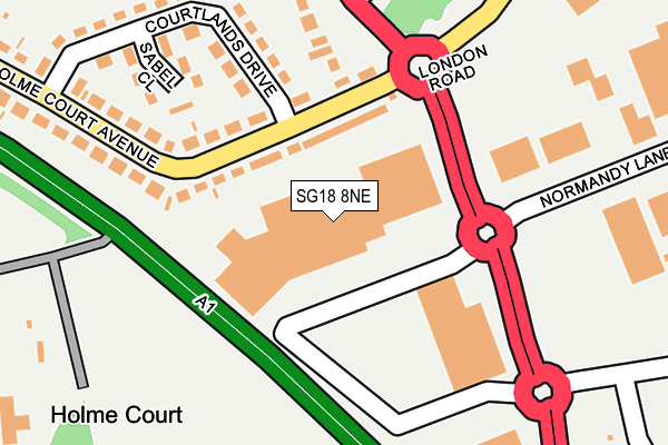SG18 8NE map - OS OpenMap – Local (Ordnance Survey)