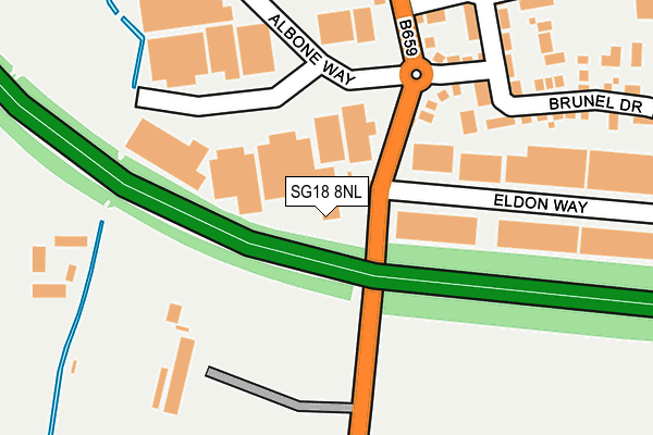SG18 8NL map - OS OpenMap – Local (Ordnance Survey)