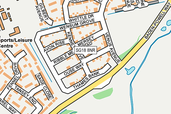 SG18 8NR map - OS OpenMap – Local (Ordnance Survey)