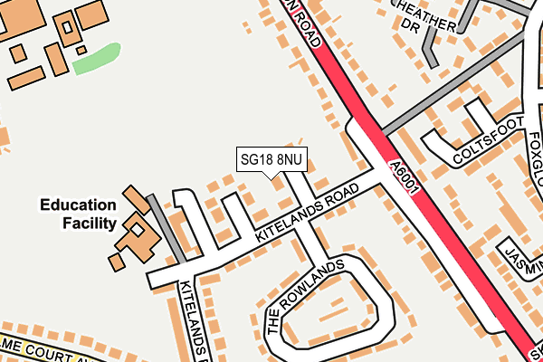 SG18 8NU map - OS OpenMap – Local (Ordnance Survey)