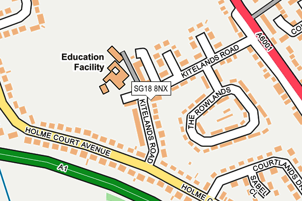 SG18 8NX map - OS OpenMap – Local (Ordnance Survey)