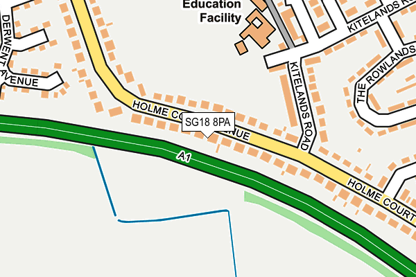 SG18 8PA map - OS OpenMap – Local (Ordnance Survey)