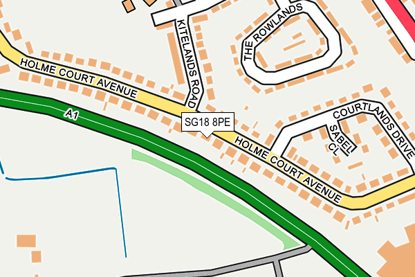 SG18 8PE map - OS OpenMap – Local (Ordnance Survey)
