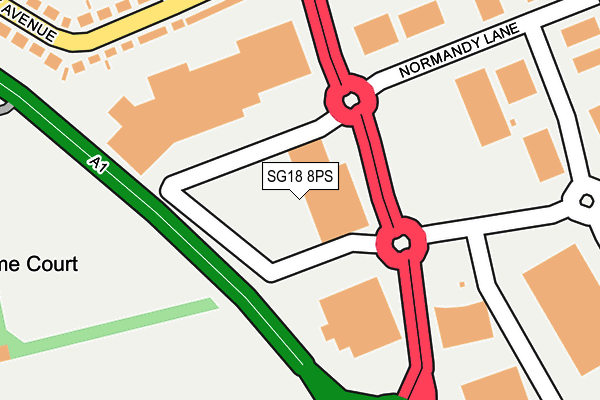 SG18 8PS map - OS OpenMap – Local (Ordnance Survey)