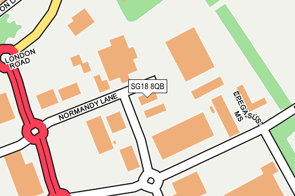 SG18 8QB map - OS OpenMap – Local (Ordnance Survey)