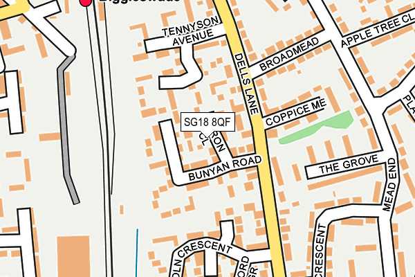 SG18 8QF map - OS OpenMap – Local (Ordnance Survey)