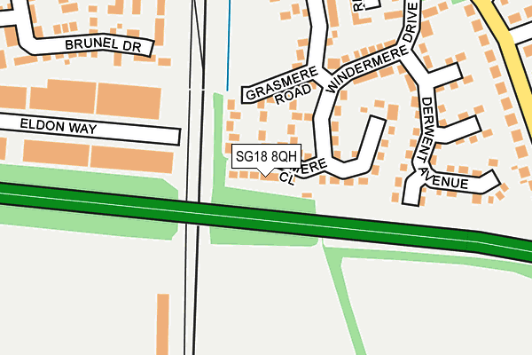 SG18 8QH map - OS OpenMap – Local (Ordnance Survey)