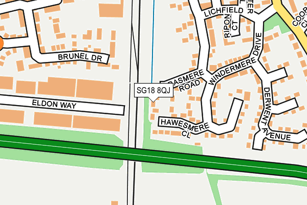 SG18 8QJ map - OS OpenMap – Local (Ordnance Survey)