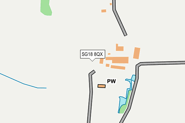 SG18 8QX map - OS OpenMap – Local (Ordnance Survey)