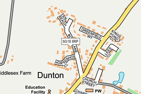 SG18 8RP map - OS OpenMap – Local (Ordnance Survey)