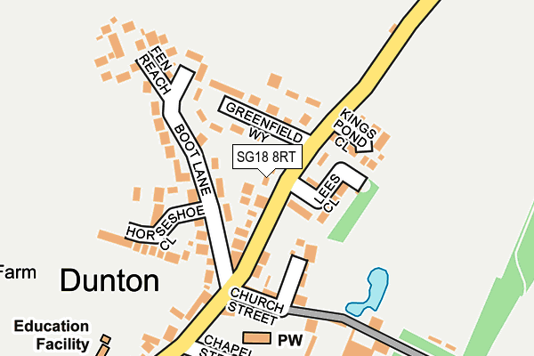 SG18 8RT map - OS OpenMap – Local (Ordnance Survey)