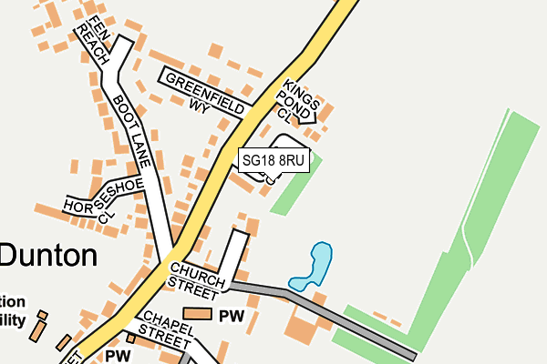 SG18 8RU map - OS OpenMap – Local (Ordnance Survey)