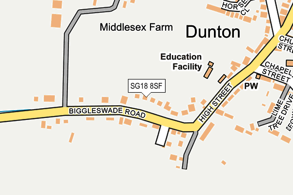 SG18 8SF map - OS OpenMap – Local (Ordnance Survey)