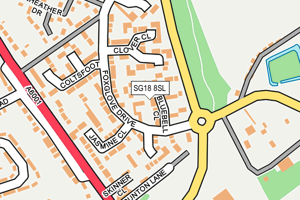 SG18 8SL map - OS OpenMap – Local (Ordnance Survey)