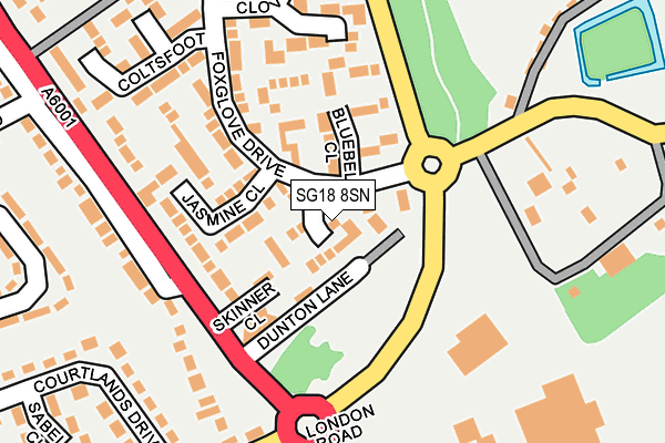 SG18 8SN map - OS OpenMap – Local (Ordnance Survey)