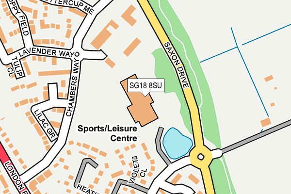 SG18 8SU map - OS OpenMap – Local (Ordnance Survey)