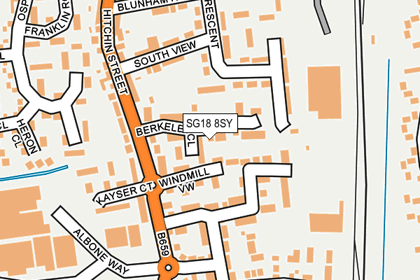 SG18 8SY map - OS OpenMap – Local (Ordnance Survey)