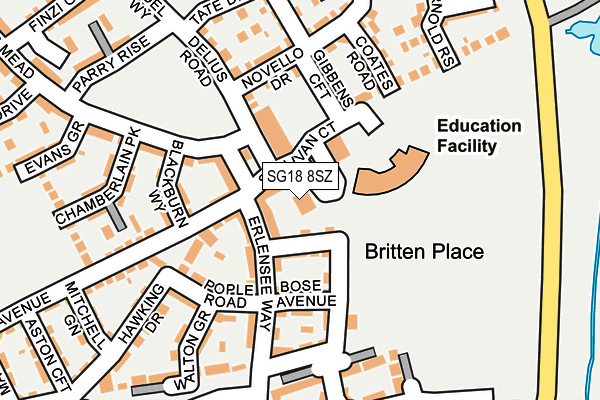 SG18 8SZ map - OS OpenMap – Local (Ordnance Survey)