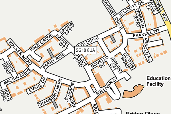 SG18 8UA map - OS OpenMap – Local (Ordnance Survey)