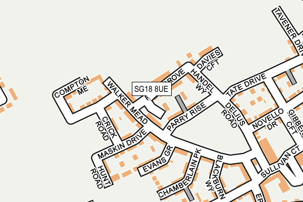 SG18 8UE map - OS OpenMap – Local (Ordnance Survey)