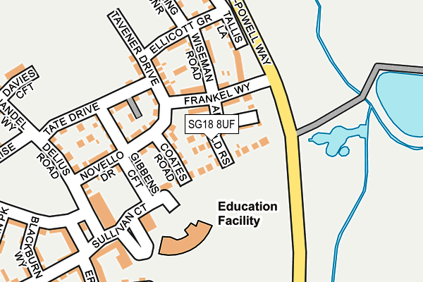 SG18 8UF map - OS OpenMap – Local (Ordnance Survey)