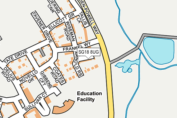 SG18 8UG map - OS OpenMap – Local (Ordnance Survey)