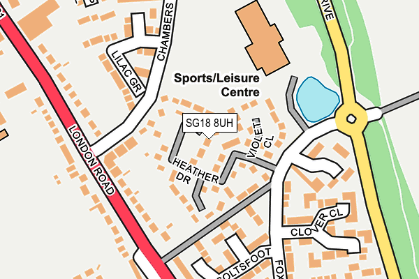 SG18 8UH map - OS OpenMap – Local (Ordnance Survey)