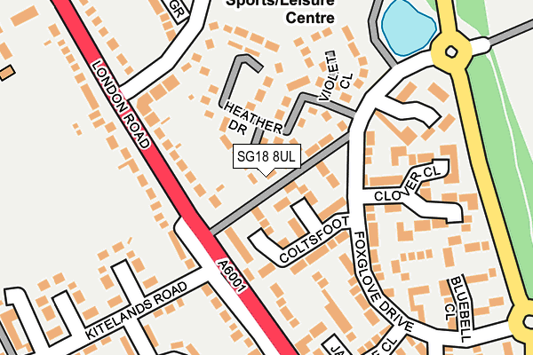 SG18 8UL map - OS OpenMap – Local (Ordnance Survey)