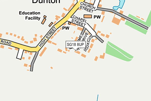 SG18 8UP map - OS OpenMap – Local (Ordnance Survey)