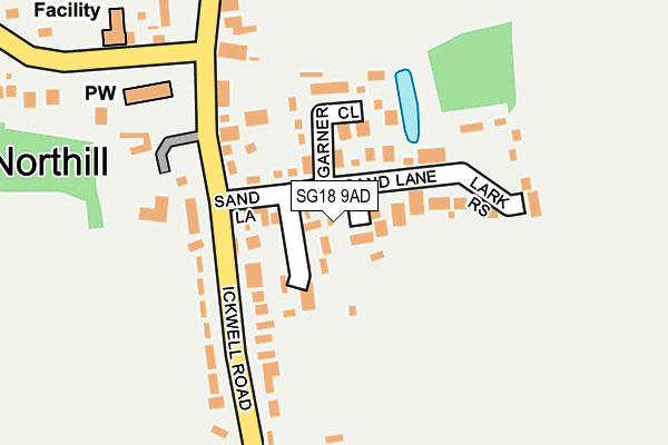 SG18 9AD map - OS OpenMap – Local (Ordnance Survey)