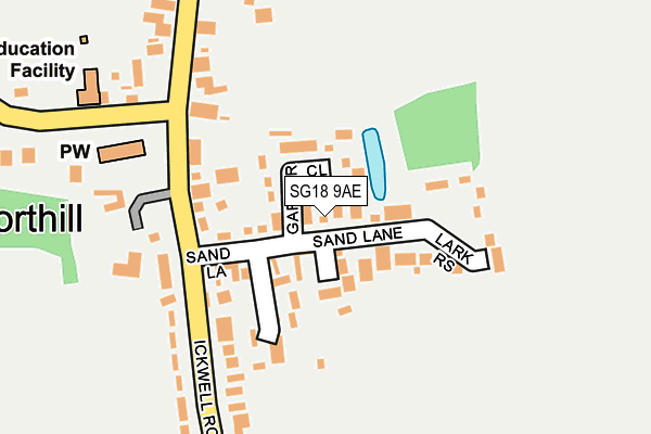 SG18 9AE map - OS OpenMap – Local (Ordnance Survey)