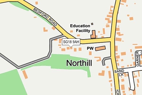 SG18 9AH map - OS OpenMap – Local (Ordnance Survey)